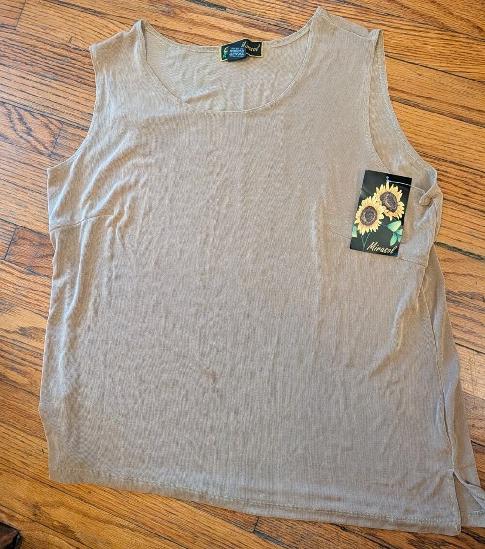NWT Mirasol Top Women's XL Shirt Beige Stretch